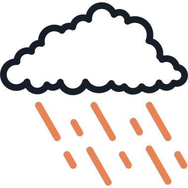 yağmur bulutu hava durumu simgesi ana hat biçiminde