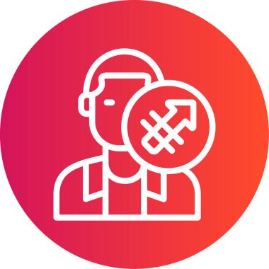 Çanta simgesi olan bir adamın vektör çizimi