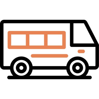 Otobüs simgesi. Basit resimleme