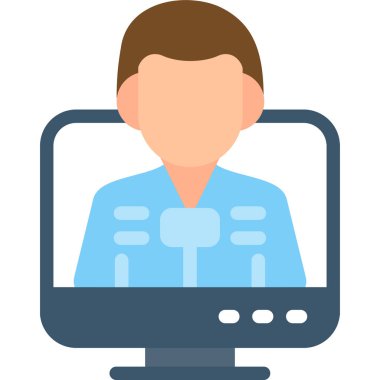 çevrimiçi konferans vektör simgesi