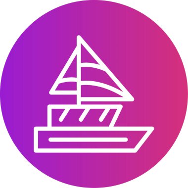 tekne ikonu vektör illüstrasyonu