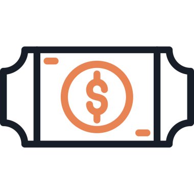 Beyaz arka planda para çantası vektör illüstrasyonu. Birinci sınıf kaliteli semboller. Web konsepti ve grafik tasarımı için vektör simgesi.