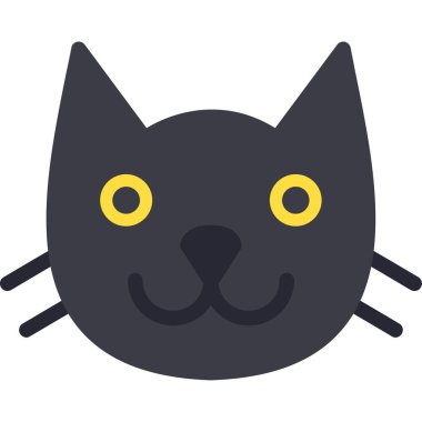 Kedi ikonu. Ağ için kedi vektör simgesinin basit çizimi