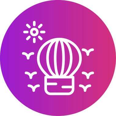 sıcak hava balon simge vektör çizim