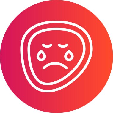 sad face emoticon icon, simple vector illustration