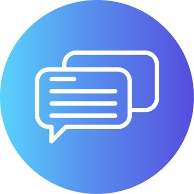 İleti simgesi ile konuşma balonu, basit vektör illüstrasyonu