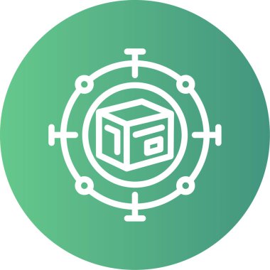 Benzersiz kutu vektör çizgisi simgesi