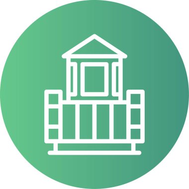 Benzersiz kütüphane vektör çizgisi simgesi