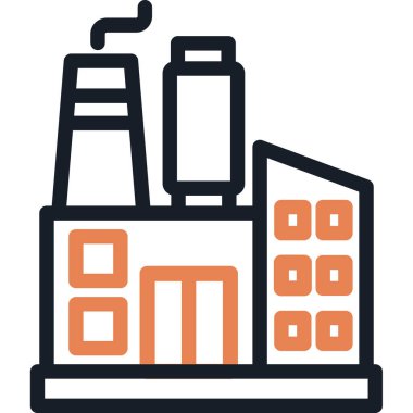 Fabrika fabrikası sanayi ikonu, taslak tarzı