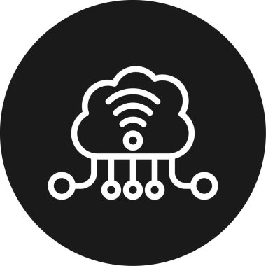 bulut wifi ağ simgesi vektör illüstrasyon grafik tasarımı