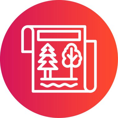 Orman ikonu vektör illüstrasyonu