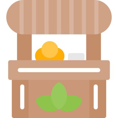 Düz ikonlu sepet, vektör illüstrasyonu