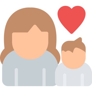 Aile çifti düz stil aşk simgesi