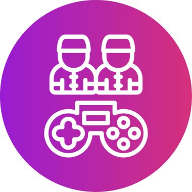 Beyaz arkaplanda izole edilmiş modada oyun denetleyici simgesinin vektör çizimi