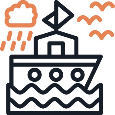 Gemi. Web simgesi basit illüstrasyon