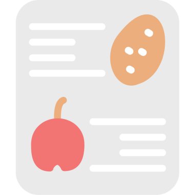 meyve ve çilek renkli vektör simgesi