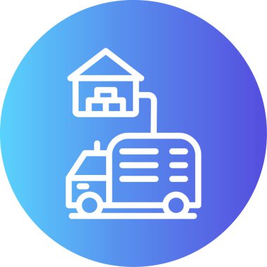 Teslimat kamyonu simgesinin vektör çizimi