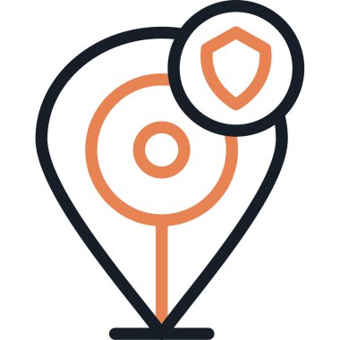 pin konumu simgesi doldurulmuş dış hat biçimi