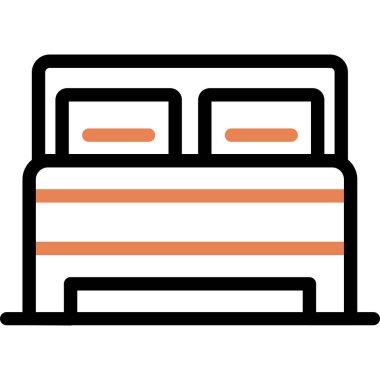 Koltuk ikonu vektörü. İnce çizgi işareti. izole edilmiş sınır sembolü çizimi