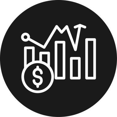 Grafik simgesi ve vektör illüstrasyonlu iş grafiği