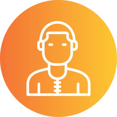 Kulaklık simgesi olan adamın vektör çizimi