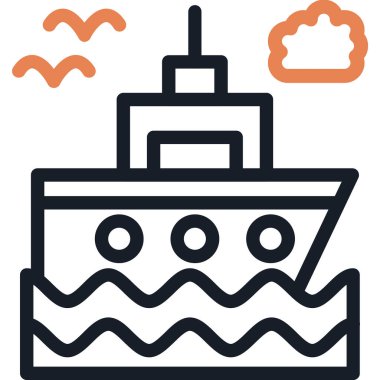 cruise gemi kutsal kişilerin resmi, vektör çizim