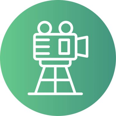 Film kamerası. Web simgesi vektör illüstrasyonu