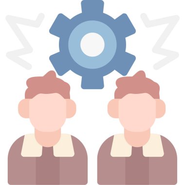 iş takım çalışması düz simgesi, vektör illüstrasyonu