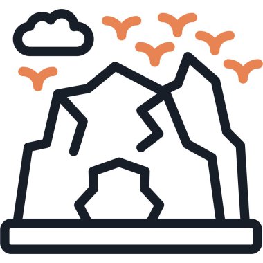 vektör dağ simgesi, illüstrasyon