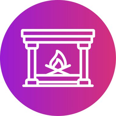 Bir şömine simgesinin vektör illüstrasyonu