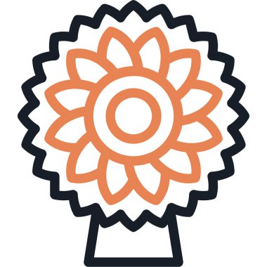 Çiçek. Web simgesi basit illüstrasyon