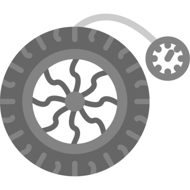 Tekerlek simgesi vektör illüstrasyonu