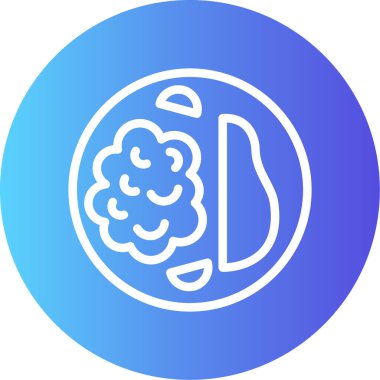 Beyin dairesel simgesi dış hatlar biçiminde