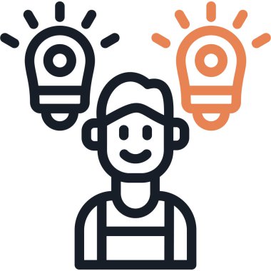 Ampul başlığı taslak biçiminde yaratıcı simge