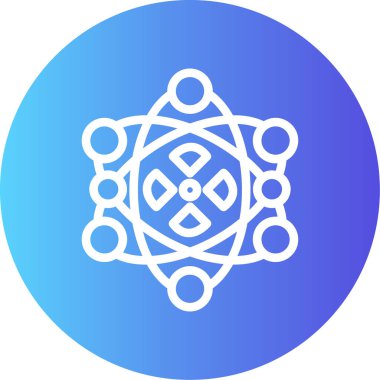 Mavi çizgi sihirli top ikonu mavi arkaplanda izole edildi. Kristal küre. Rastgele noktalar çiz. vektör.