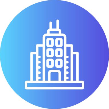 şehir binası simgesi, vektör illüstrasyonu