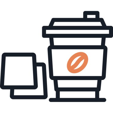 Taslak biçiminde fincan kahve bardağı simgesi