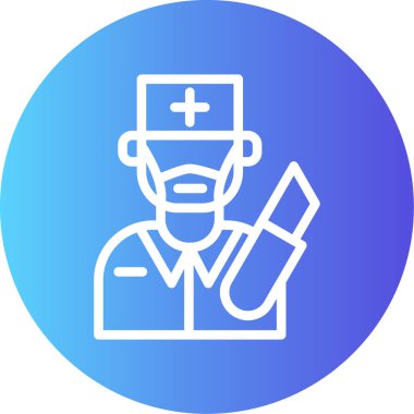 nurse vector line icon design