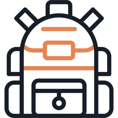 sırt çantası simgesi vektör illüstrasyonu