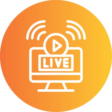 canlı yayın simgesi modayı düz şekilde