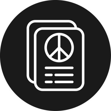 Barış vektörü ince çizgi simgesi