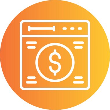 Para için. Web simgesi basit illüstrasyon