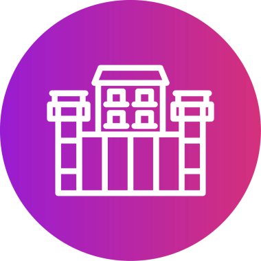 Bina. Web simgesi basit illüstrasyon