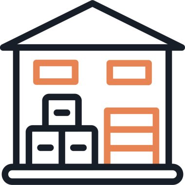 Bina. Web simgesi basit illüstrasyon