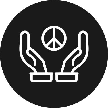 Barış simgesi. Web için basit bir barış vektör simgesi çizimi