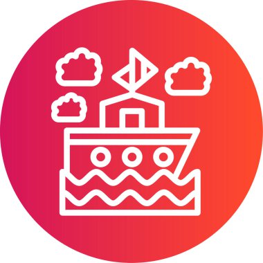 Gemi simgesinin vektör illüstrasyonu