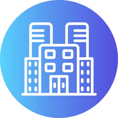 Bina. Web simgesi basit illüstrasyon