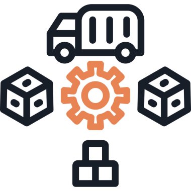 kargo lojistik dağıtım vektör simgesi