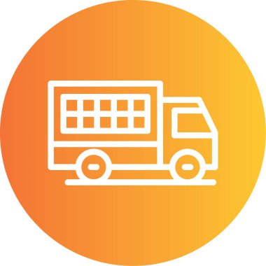 Teslimat kamyonu simgesinin vektör çizimi