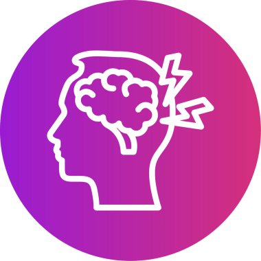 Beyin simgesi, vektör illüstrasyonu